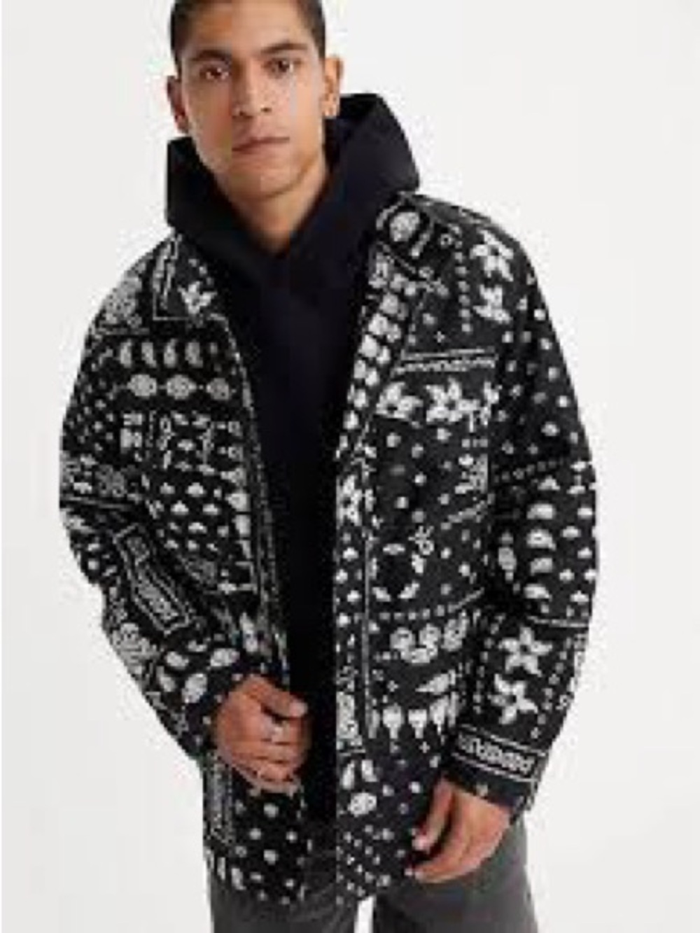 NWT Levi’s Bandana Print Hooded Utility Jacket Size Small